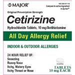 Cetirizine HCL 10 mg, 100 tablets