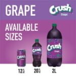 Crush Caffeine Free Grape Soda Pop, 12 fl oz, 12 Pack Cans - Image 2