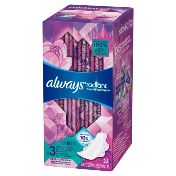 Always Radiant Sz3 Ex Hvy Pad 3X22ct