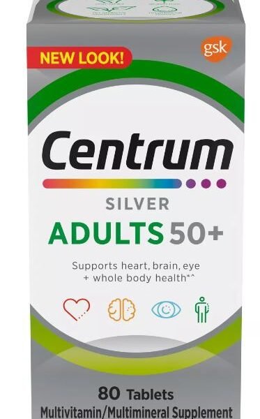 Centrum Silver Adult Vitamin Tablets – 80ct