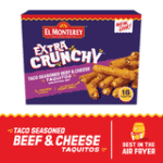 El Monterey Extra Crunchy Taco Seasoned Beef & Cheese Taquitos 20.7 oz, 18 Count (Frozen) - Image 3