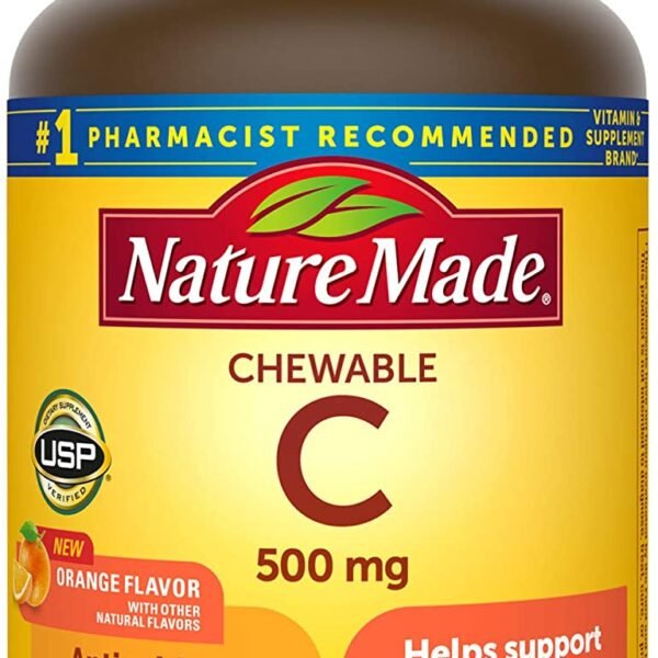 Nature Made Vitamin C 500mg Chewable Orange 60 count – Pack of 2