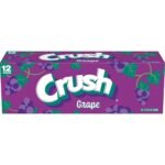 Crush Caffeine Free Grape Soda Pop, 12 fl oz, 12 Pack Cans - Image 5